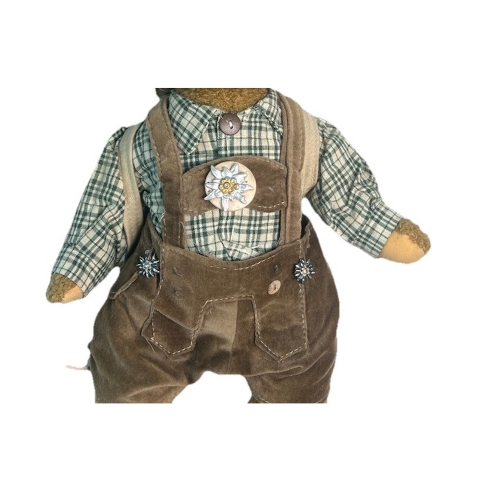 Imeco KG Bavarian Teddy Bear Lederhosen Edelweiss Alpine Souvenir 12 Inch Italy - Picture 2 of 15